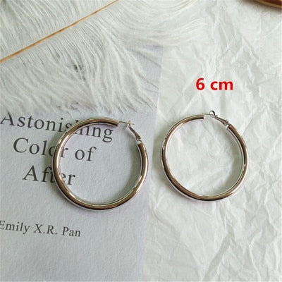 Geometric Round Big Hoop Earrings - Shopeasywear