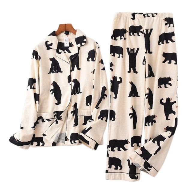 100% Brushed Cotton Women Pajama Sets - Jeglow store