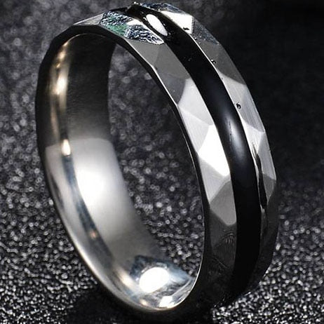 Stainless Steel Thin Blue Line Ring - Shopeasywear
