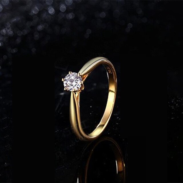Classic Wedding Rings For Women Forever Simple Style Six Claws Cubic Zirconia 3 Color Wedding Gift Fashion Jewelry KCR033 - Shopeasywear