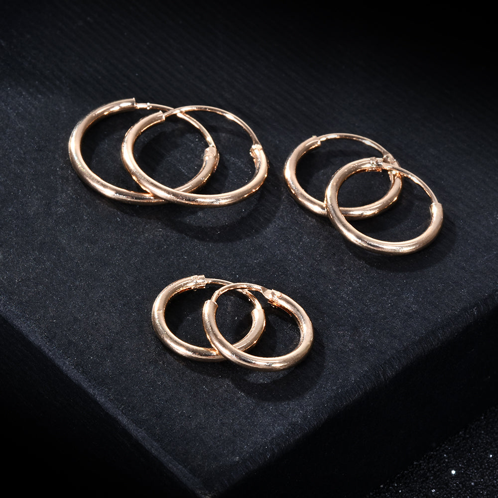 Simple Round Circle Small Ear Stud Earring - Shopeasywear