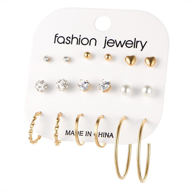 Minimalist Mixed Small Earrings Set - Shopeasywear