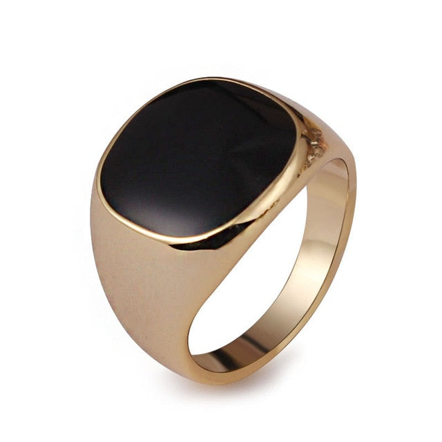 Classic Gold-color Rhinestone Men Ring - Jeglowstore