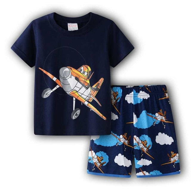 Captain America Summer Short Sleeve Children Pajamas