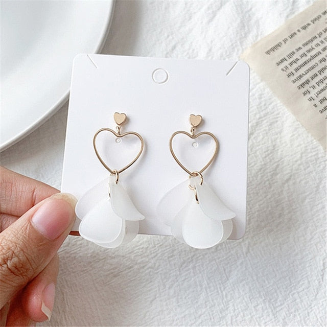 Fashion Trendy earrings flowers stud earrings for women Vintage creative temperament contracted woman stud earrings fine jewelry - Shopeasywear
