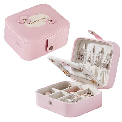 Guanya Newest Mini Stud Earrings Rings Jewelry Box Useful Makeup Organizer With Zipper Travel Portable Display Case Women's Gift - Shopeasywear