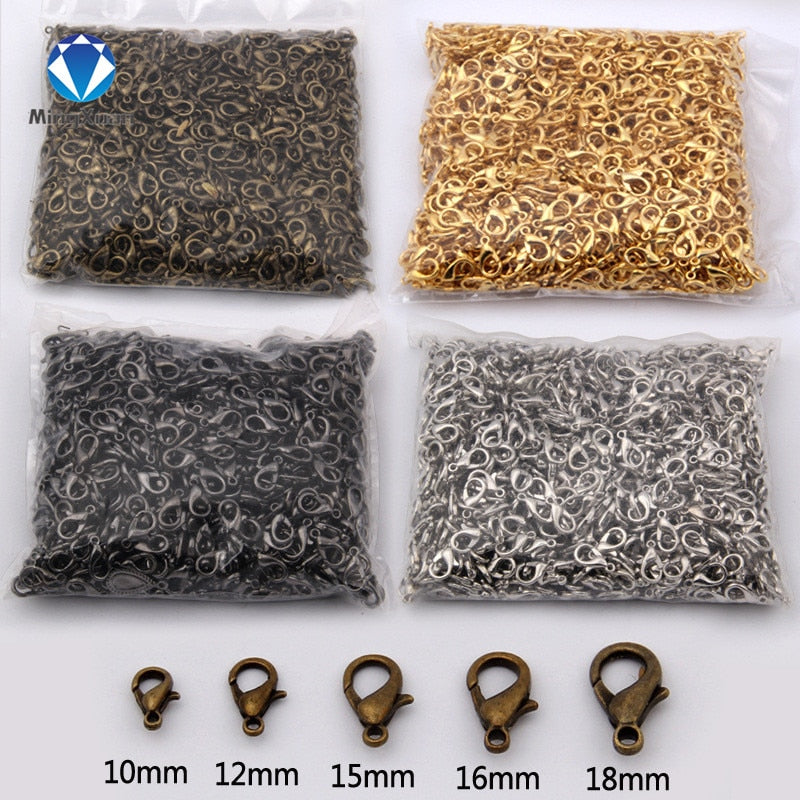 100pcs Lobster Clasps for Bracelets Necklaces 10-18mm - Jeglow store