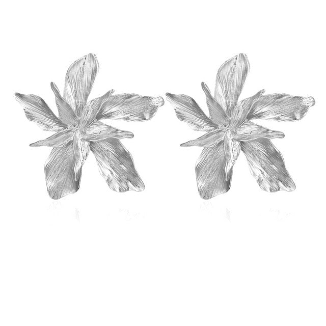 DIEZI Exaggeration Fashion Big Flower Dangle Drop Earrings For Women Ladies Statement Pendant Earrings 2019 New Pendientes - Shopeasywear
