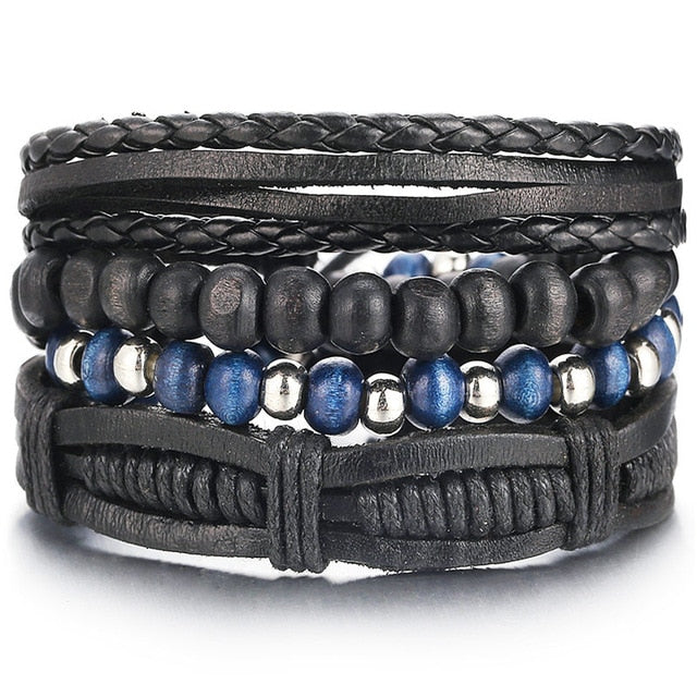 Leaf Feather Multi layer Leather Bracelet - Shopeasywear