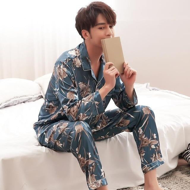 Silk Satin Couple Pajamas Set