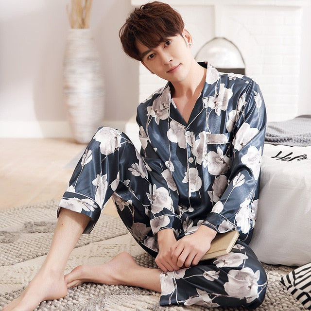Silk Satin Couple Pajamas Set