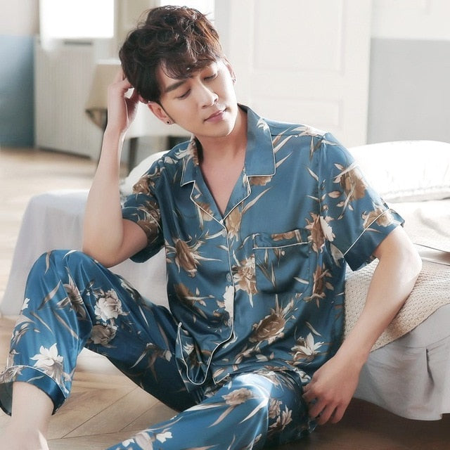 Silk Satin Couple Pajamas Set
