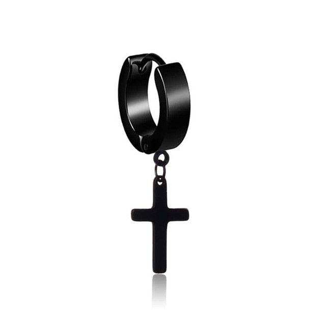 1 pair Punk Black Multiple Styles Stainless Earrings - Jeglow store