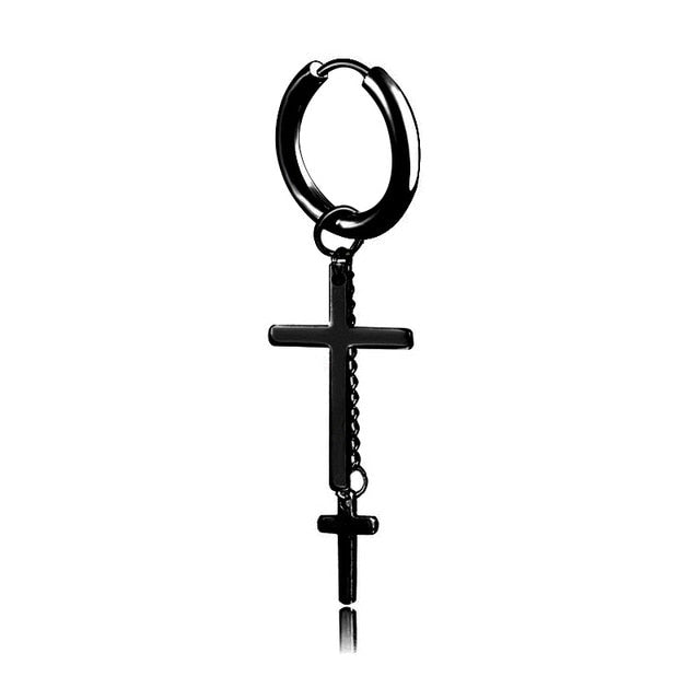 1 pair Punk Black Multiple Styles Stainless Earrings - Jeglow store