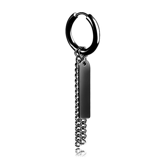1 pair Punk Black Multiple Styles Stainless Earrings - Jeglow store