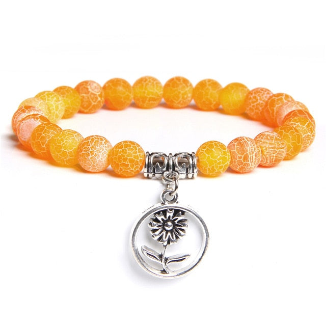 Handmade Natural Stone Lotus Ohm Buddha Beads Bracelet Pink Zebra Stone Lotus Charm Bracelet for Women Men Yoga Jewelry Gifts - Shopeasywear