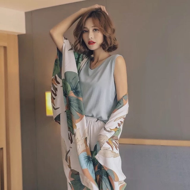 4 Pcs Women Pajamas Set