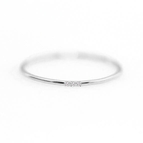 Double Fair 2019 Minimal Zircon Finger Rings For Women Gift 3 Color 1mm Full Round Thin Fashion Jewelry Ring HotSale KCR101M - Shopeasywear