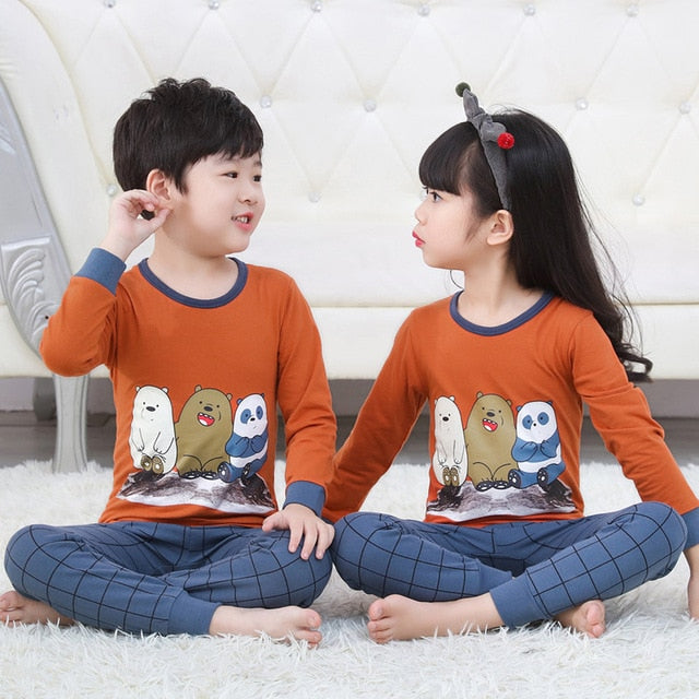 Autumn Winter Baby Girls Pajamas Sets