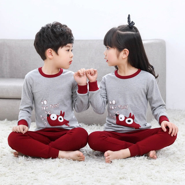 Autumn Winter Baby Girls Pajamas Sets