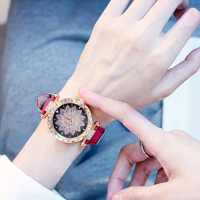 2019 Women Watches Bracelet set Starry Sky Ladies Bracelet Watch Casual Leather Quartz Wristwatch Clock Relogio Feminino - Shopeasywear