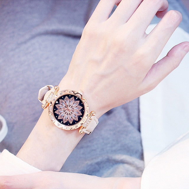 2019 Women Watches Bracelet set Starry Sky Ladies Bracelet Watch Casual Leather Quartz Wristwatch Clock Relogio Feminino - Shopeasywear