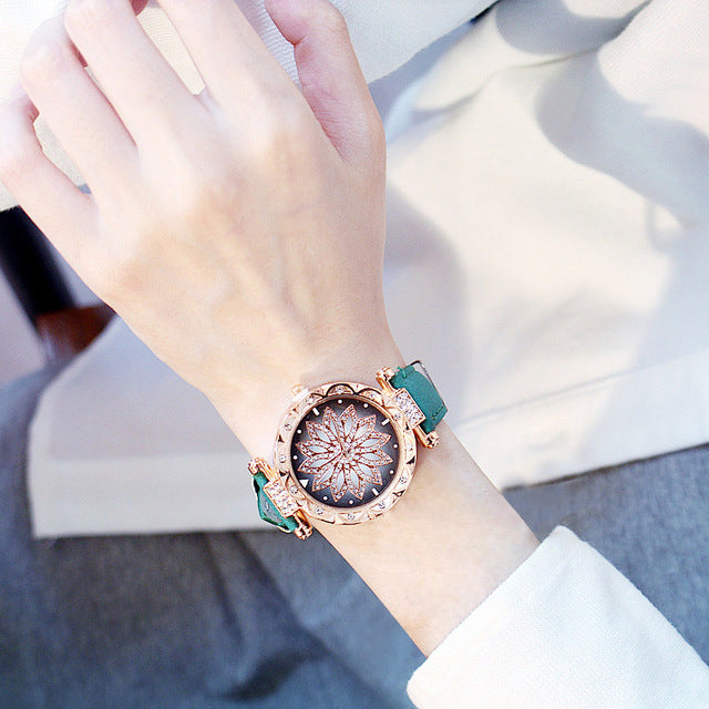 2019 Women Watches Bracelet set Starry Sky Ladies Bracelet Watch Casual Leather Quartz Wristwatch Clock Relogio Feminino - Shopeasywear