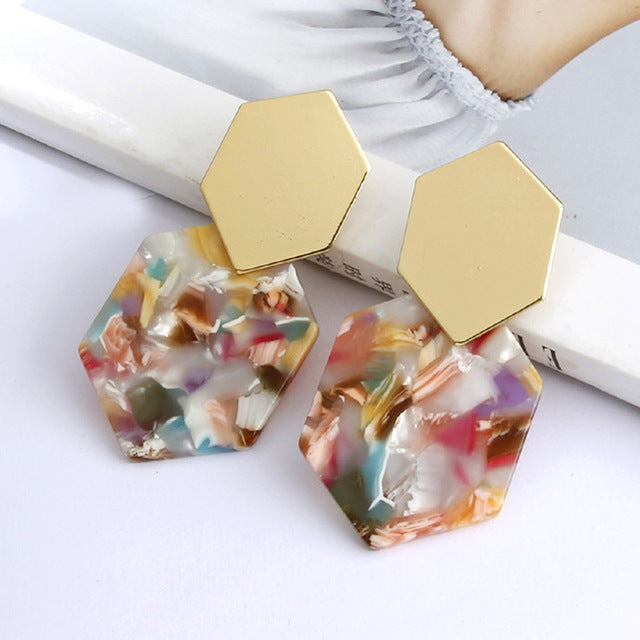 Acrylic Acetate Drop Earrings - Shopeasywear