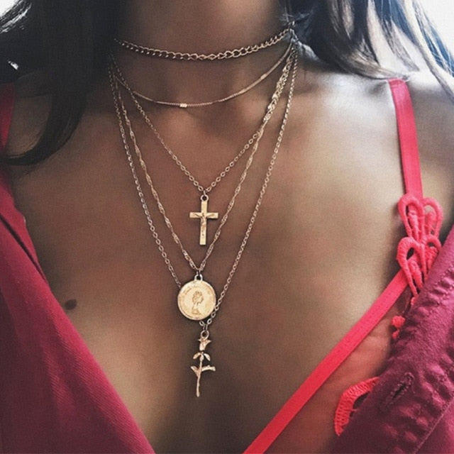 Shell Rose Pendant Necklace - Shopeasywear
