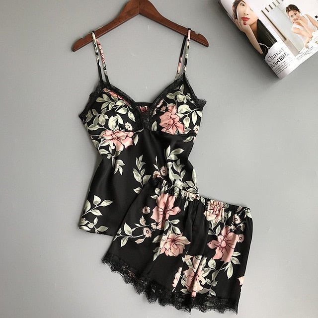 Spaghetti Strap Women Pajama Set - Jeglowstore