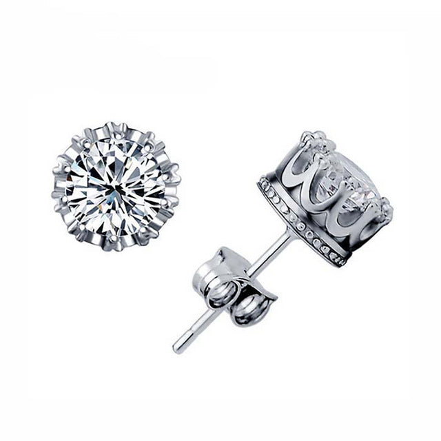 Classic Shining Zircon Small Stud Earrings - Shopeasywear