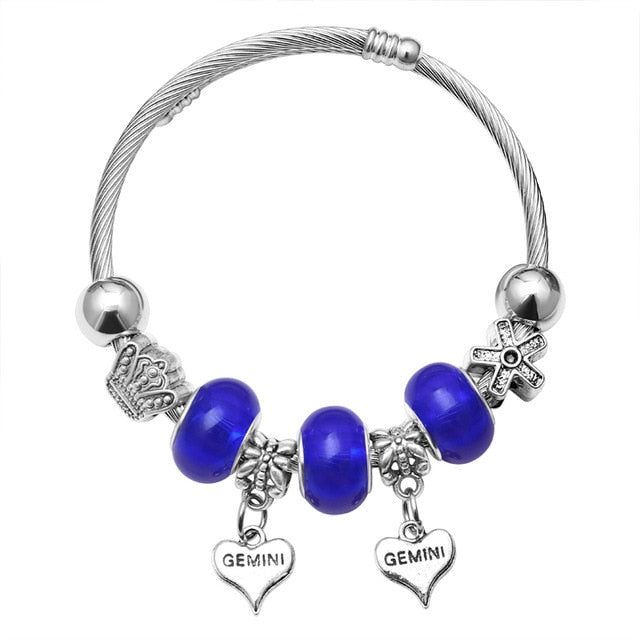 Pink Crystal Charm Silver Color Bracelets - Shopeasywear