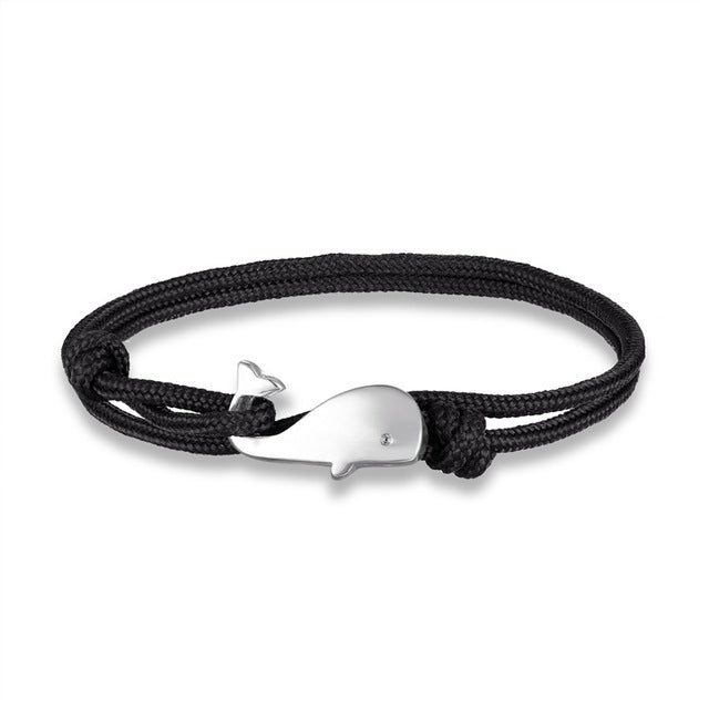 MKENDN Navy style Camping Parachute cord Whale Tail Anchor Bracelet Men Women 550 Paracord Jewelry Wrap Metal Hooks - Shopeasywear