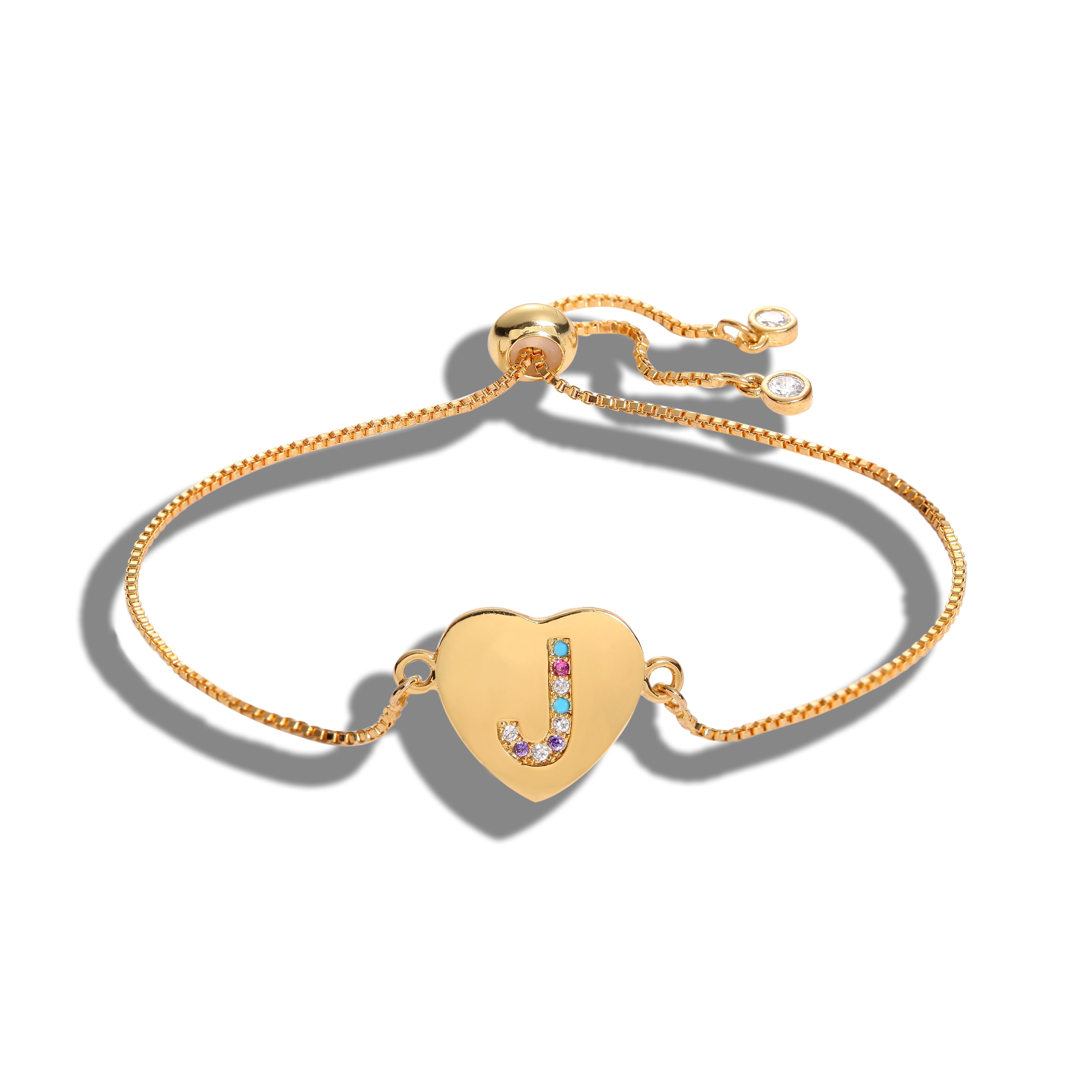 Cubic Zirconia 26 Alphabet Letter Charm Bracelet Femme Copper A-Z Initial Chain name Bracelets for Women Jewelry Adjustable - Shopeasywear