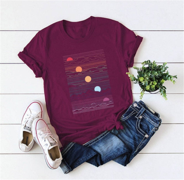 Short Sleeve O-Neck Women T shirt