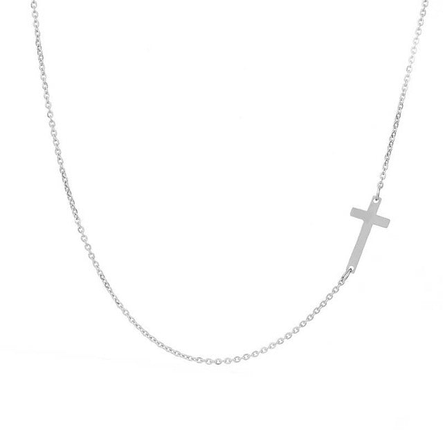 Simple Silver and Gold Color Cross Choker Necklace for Women Bohemian Stainless Steel Short Chain Necklace Summer Jewelry Collar - Shopeasywear