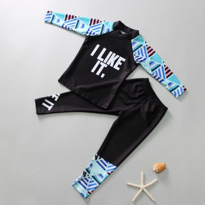3 piece Swimming Suit With Cap Cartoon