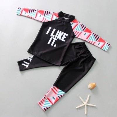 3 piece Swimming Suit With Cap Cartoon