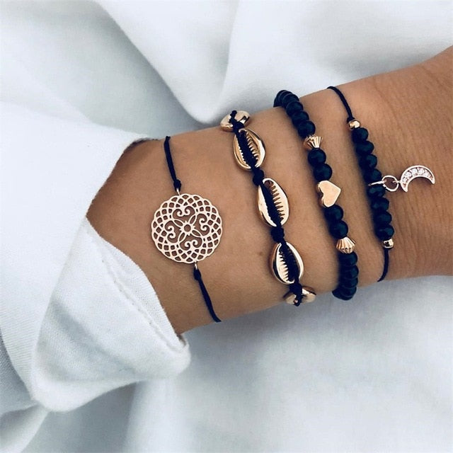 Bow Map Crystal Bead Bracelet - Shopeasywear