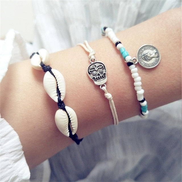 Bow Map Crystal Bead Bracelet - Shopeasywear