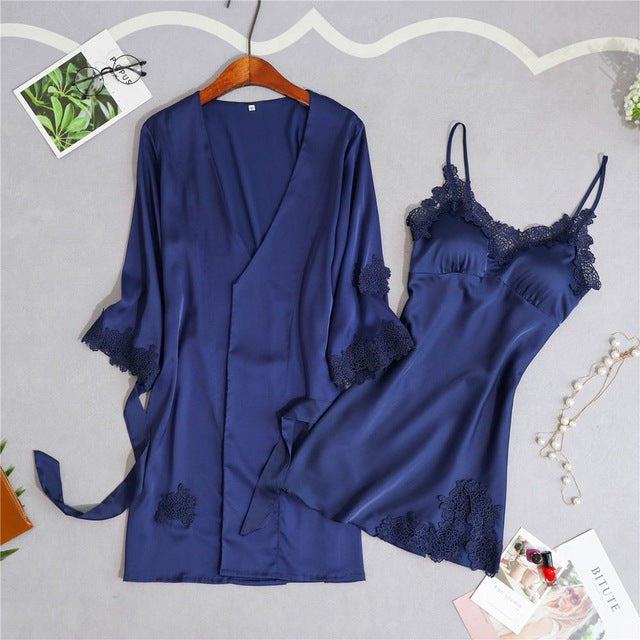 5 Pieces Silk Home Women Pajamas