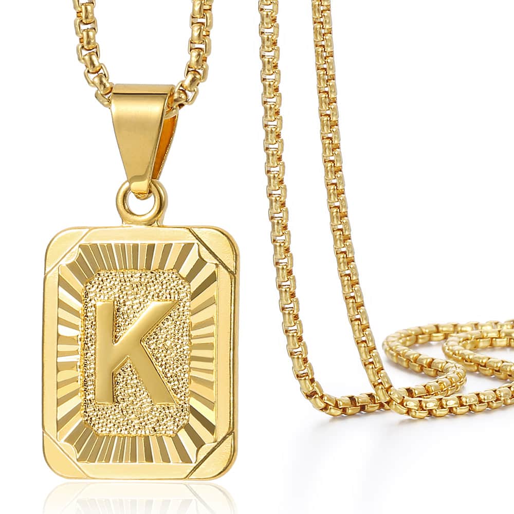 A-Z 26 Initials Pendant Letter Necklace For Men - Shopeasywear