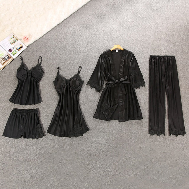 5 Pieces Sexy Women Pajamas Sets