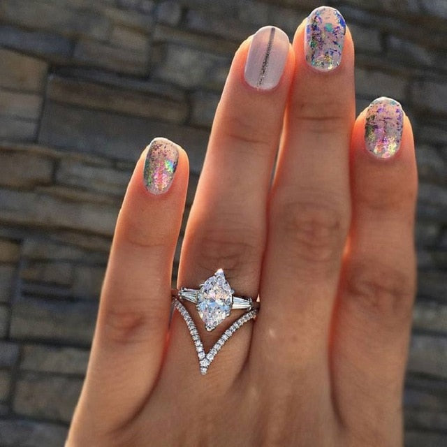 New Trendy Crystal Engagement Rings For Women - Shopeasywear