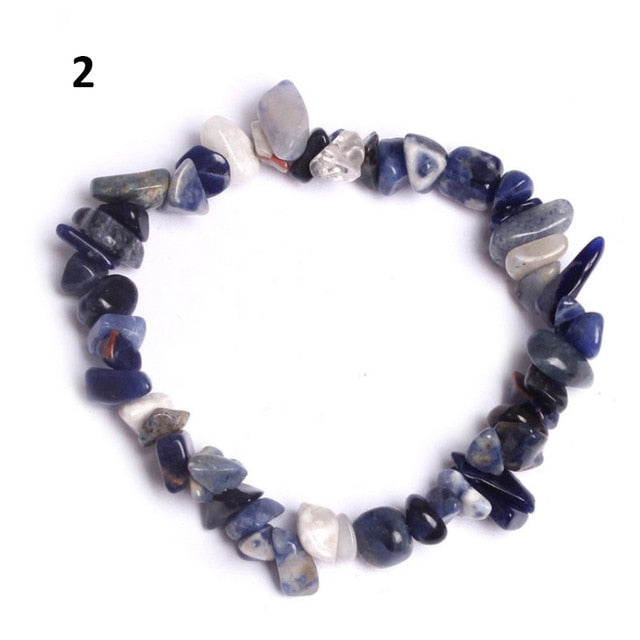 Natural Pink Quartz Crystal Stone Chip Beads Bracelet Stretch Beaded Bracelets for Women Men Unisex Jewelry - Shopeasywear