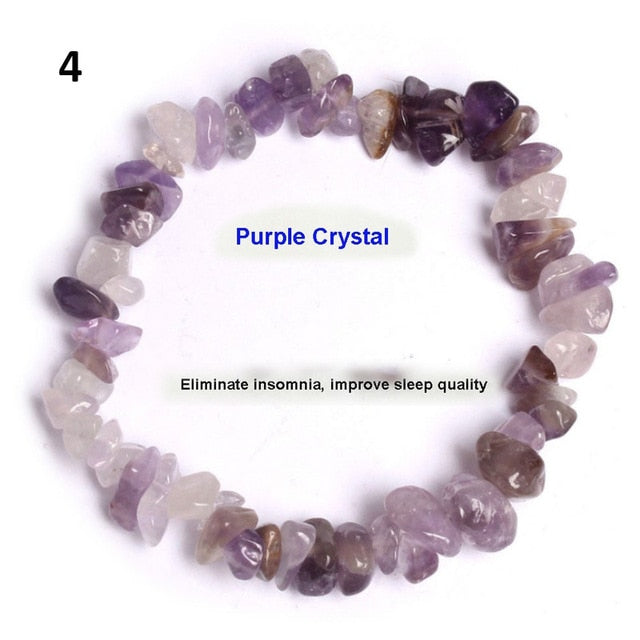Natural Pink Quartz Crystal Stone Chip Beads Bracelet Stretch Beaded Bracelets for Women Men Unisex Jewelry - Shopeasywear