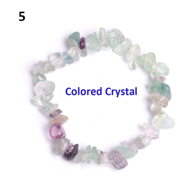 Natural Pink Quartz Crystal Stone Chip Beads Bracelet Stretch Beaded Bracelets for Women Men Unisex Jewelry - Shopeasywear