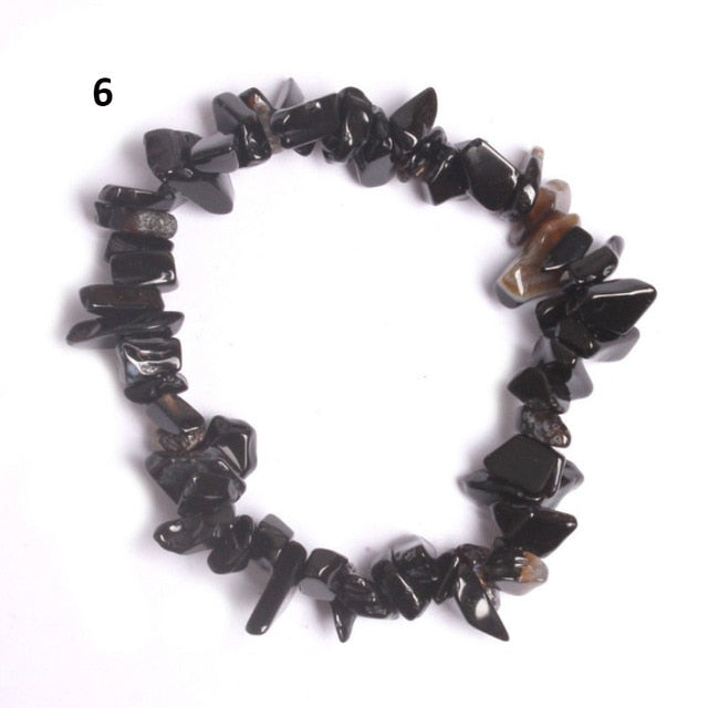 Natural Pink Quartz Crystal Stone Chip Beads Bracelet Stretch Beaded Bracelets for Women Men Unisex Jewelry - Shopeasywear