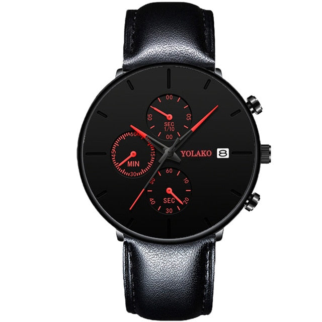 Men's Fashion Watch Stainless Steel Mesh Belt Calendar Quartz Sport Watches Business Casual Watch for Man Clock Montre Homme - Shopeasywear