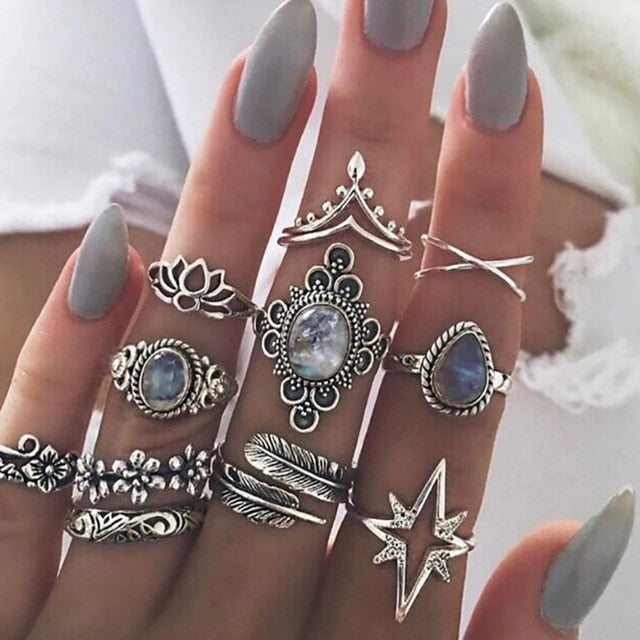 15 Pcs/set Ring Set For Women - Jeglow store